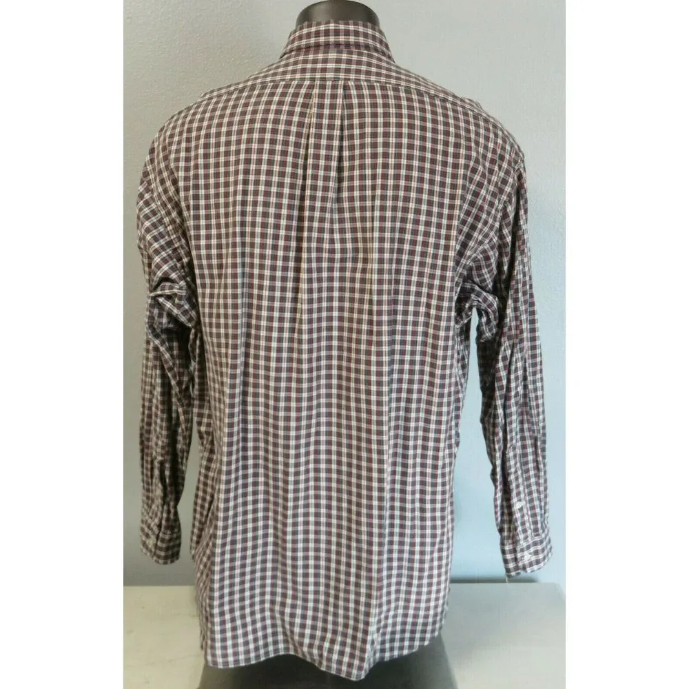 Mens Polo Ralph Lauren Plaid Big Shirt Button Front Shirt Size XL Front Pocket‎